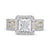 Thumbnail Image 4 of Adore Semi-Mount Square Halo Three-Row Engagement Ring Setting 1 ct tw Diamonds 14K Yellow Gold
