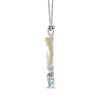 Thumbnail Image 2 of Marquise-Cut Swiss Blue Topaz & White Lab-Created Sapphire Mermaid Necklace Sterling Silver & 10K Yellow Gold 18"