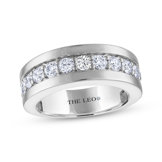 Men's THE LEO Diamond Wedding Band 1-1/2 ct tw 14K White Gold