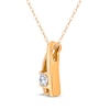 Thumbnail Image 2 of Round-Cut Diamond Solitaire Crossover Necklace 3/8 ct tw 14K Yellow  Gold (I/I3)  18"