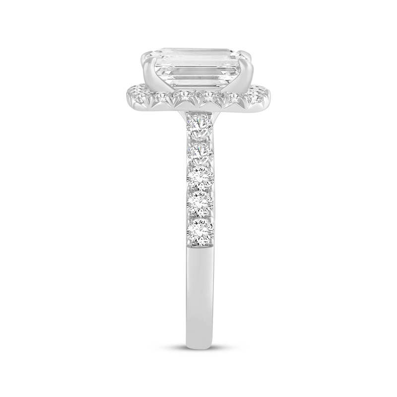 Main Image 2 of Adore Lab-Grown Diamonds Emerald-Cut Halo Engagement Ring 4 ct tw 14K White Gold
