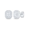 Thumbnail Image 1 of Diamond Octagon Double Halo Stud Earrings 5/8 ct tw 10K White Gold