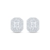 Thumbnail Image 2 of Diamond Octagon Double Halo Stud Earrings 5/8 ct tw 10K White Gold