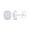 Thumbnail Image 3 of Diamond Octagon Double Halo Stud Earrings 5/8 ct tw 10K White Gold