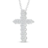 Thumbnail Image 2 of Diamond Cross Necklace 1/4 ct tw 10K White Gold 18"