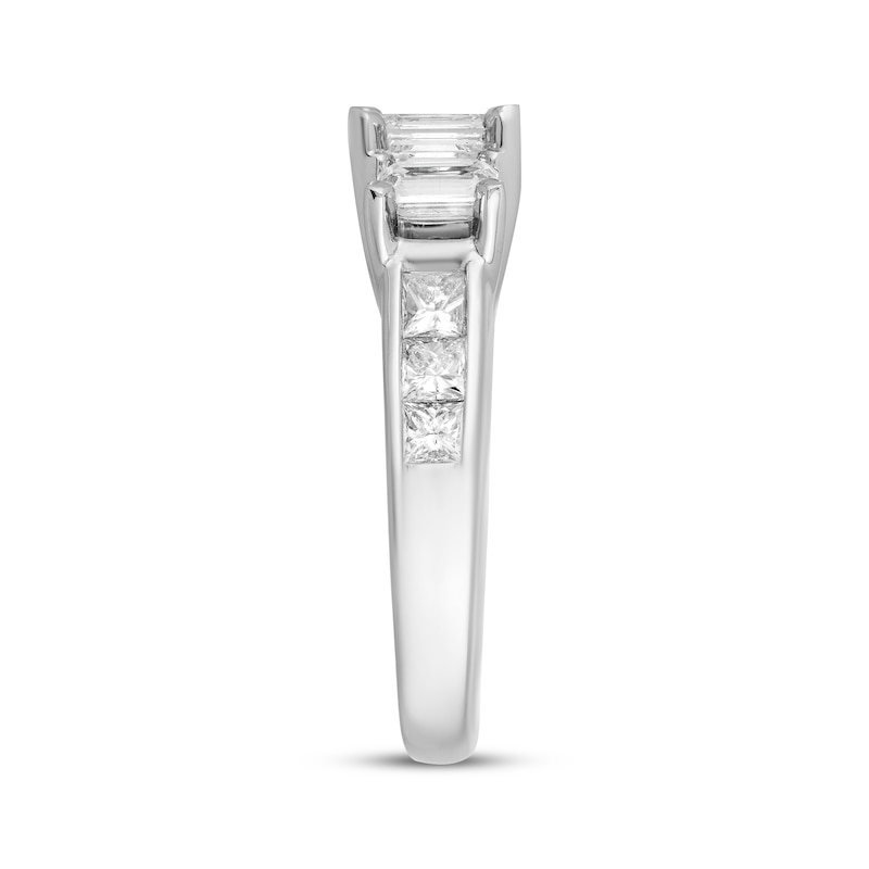 Main Image 2 of Adore Emerald-Cut Diamond Three-Stone Engagement Ring 1/2 ct tw 14K White Gold