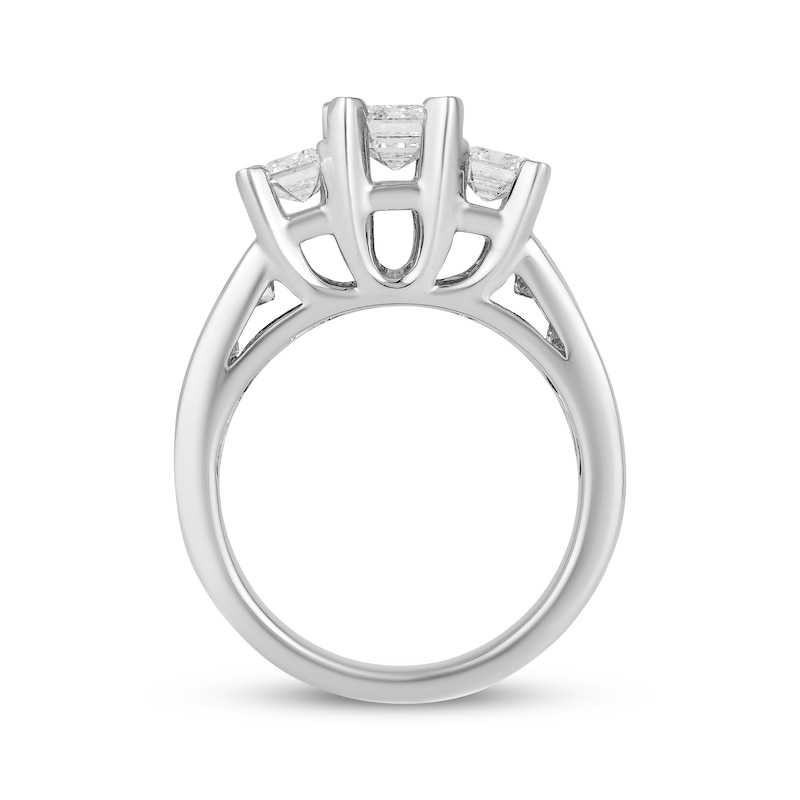 Main Image 3 of Adore Emerald-Cut Diamond Three-Stone Engagement Ring 1/2 ct tw 14K White Gold
