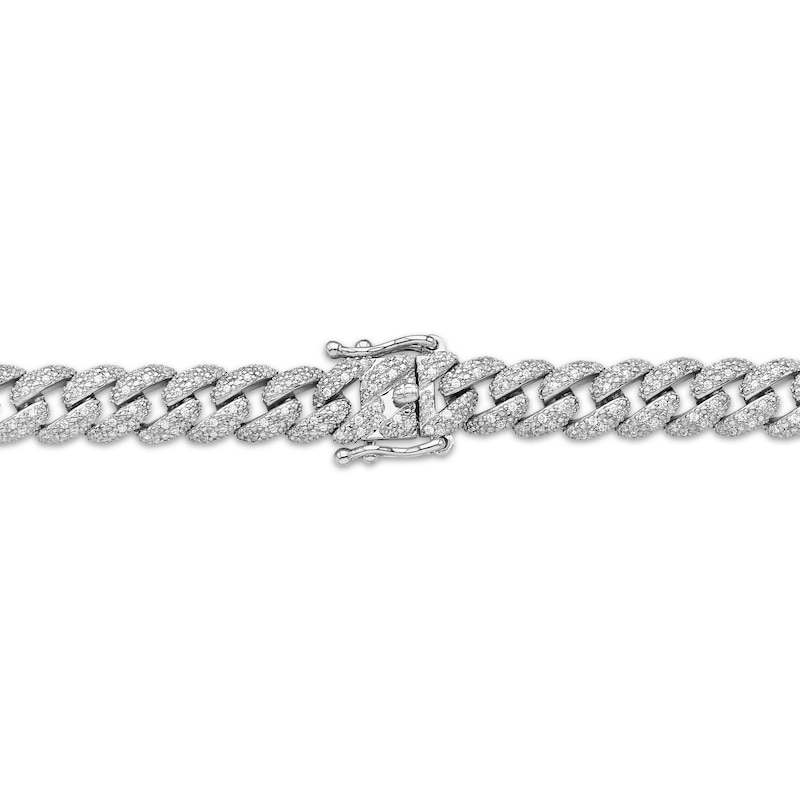 Main Image 3 of Men's Diamond Curb Chain Necklace 3-7/8 ct tw Sterling Silver 22"