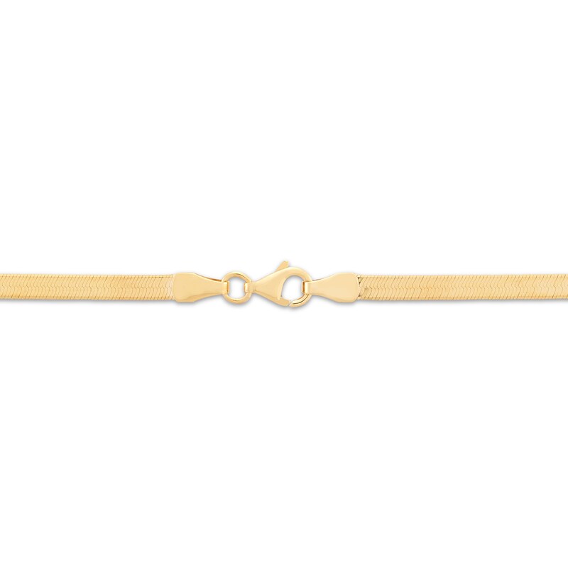 Main Image 3 of Herringbone Chain Necklace 3mm Solid 10K Yellow Gold 20"