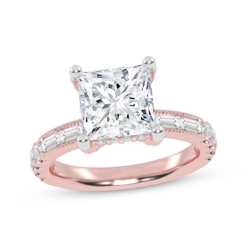 Main Image 1 of Adore Lab-Grown Diamonds Princess-Cut Engagement Ring 2-3/4 ct tw 14K Rose Gold