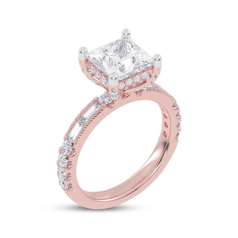 Main Image 2 of Adore Lab-Grown Diamonds Princess-Cut Engagement Ring 2-3/4 ct tw 14K Rose Gold