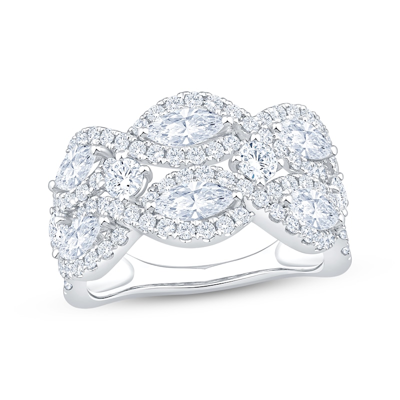 Main Image 1 of KAY Lab-Grown Diamonds Marquise & Round-Cut Multi-Row Twist Ring 2 ct tw 14K White Gold