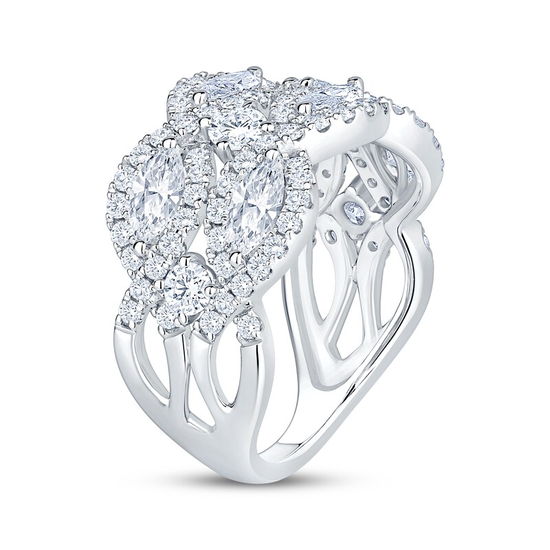 Main Image 2 of KAY Lab-Grown Diamonds Marquise & Round-Cut Multi-Row Twist Ring 2 ct tw 14K White Gold