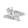 Thumbnail Image 1 of Toi et Moi Emerald-Cut & Pear-Shaped Lab-Grown Diamond Engagement Ring 3-1/2 ct tw 14K White Gold