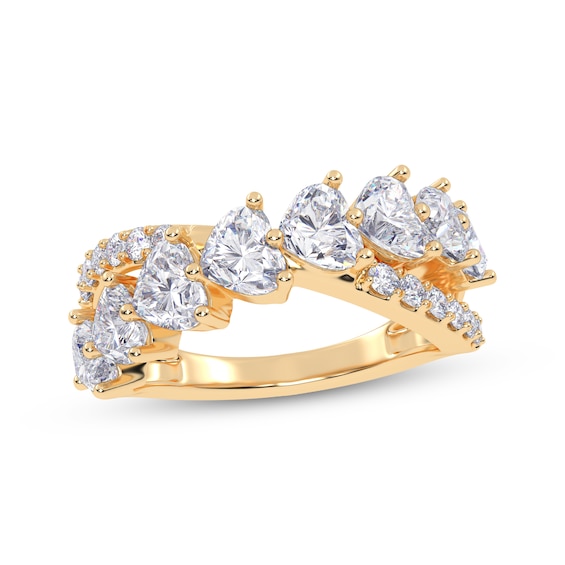 KAY Lab-Grown Diamonds Heart-Shaped & Round-Cut Crossover Ring 2 ct tw 14K Gold