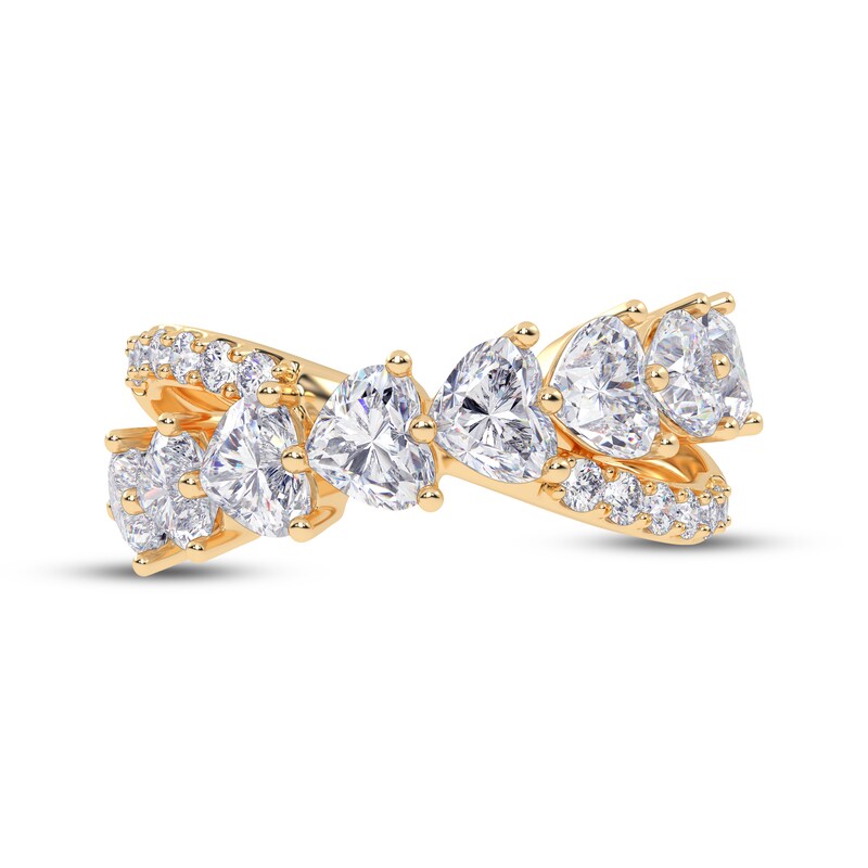 Main Image 3 of KAY Lab-Grown Diamonds Heart-Shaped & Round-Cut Crossover Ring 2 ct tw 14K Yellow Gold