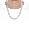 Thumbnail Image 4 of Men's Diamond Spiked Cuban Curb Chain Necklace 2 ct tw Hollow Sterling Silver 20"