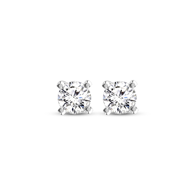 Main Image 2 of KAY Lab-Grown Diamonds Round-Cut Diamond Solitaire Stud Earrings 3/8 ct tw 10K White Gold (I/SI2)