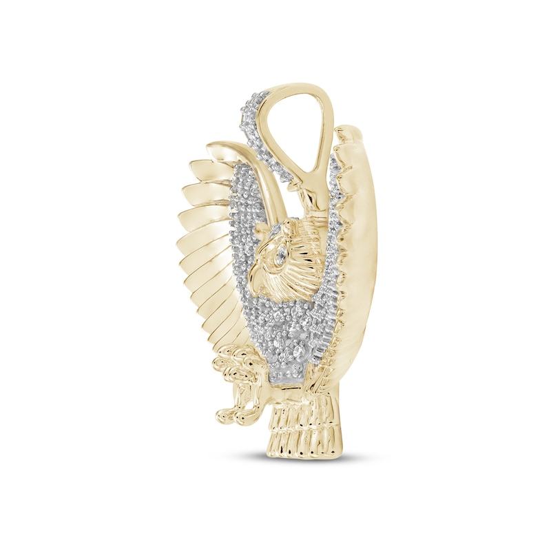 Main Image 2 of Men's Diamond Owl Charm 1/2 ct tw 10K Yellow Gold