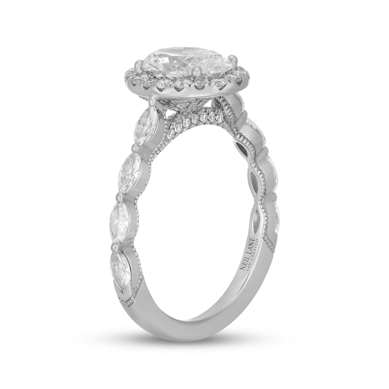 Main Image 2 of Neil Lane Artistry Oval-Cut Lab-Grown Diamond Halo Engagement Ring 2-1/2 ct tw 14K White Gold