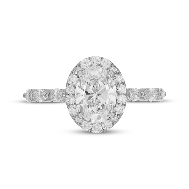 Main Image 3 of Neil Lane Artistry Oval-Cut Lab-Grown Diamond Halo Engagement Ring 2-1/2 ct tw 14K White Gold