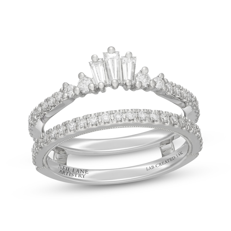 Main Image 1 of Neil Lane Artistry Baguette & Round-Cut Lab-Grown Diamond Enhancer Ring 5/8 ct tw 14K White Gold