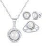 Thumbnail Image 1 of Cultured Pearl Rope-Twist Frame Gift Set Sterling Silver