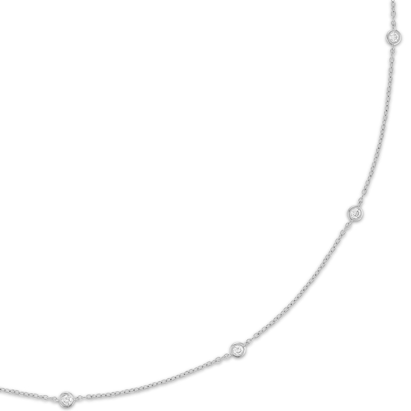 Main Image 2 of KAY Lab-Grown Diamonds Bezel-Set Station Necklace 1/2 ct tw 10K White Gold 18"