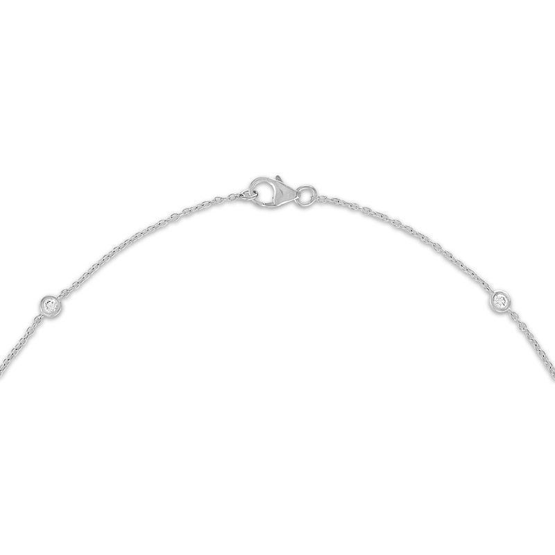Main Image 3 of KAY Lab-Grown Diamonds Bezel-Set Station Necklace 1/2 ct tw 10K White Gold 18"