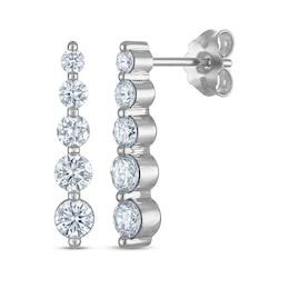 KAY Lab-Grown Diamonds Graduated Drop Earrings 1 ct tw 10K White Gold