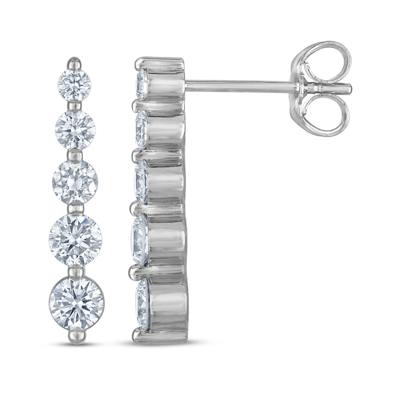 Main Image 3 of KAY Lab-Grown Diamonds Graduated Drop Earrings 1 ct tw 10K White Gold