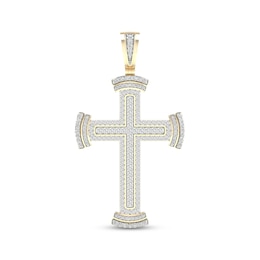 KAY Lab-Grown Diamonds Men's Cross Charm 2 ct tw 10K Yellow Gold