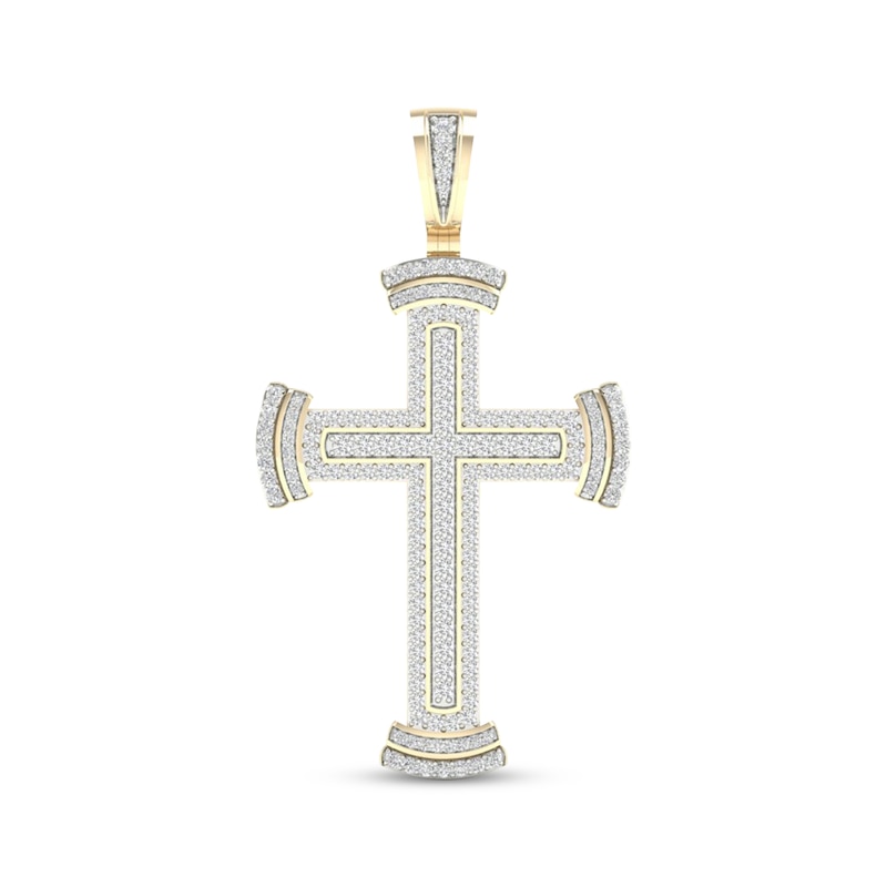 Main Image 1 of KAY Lab-Grown Diamonds Men's Cross Charm 2 ct tw 10K Yellow Gold