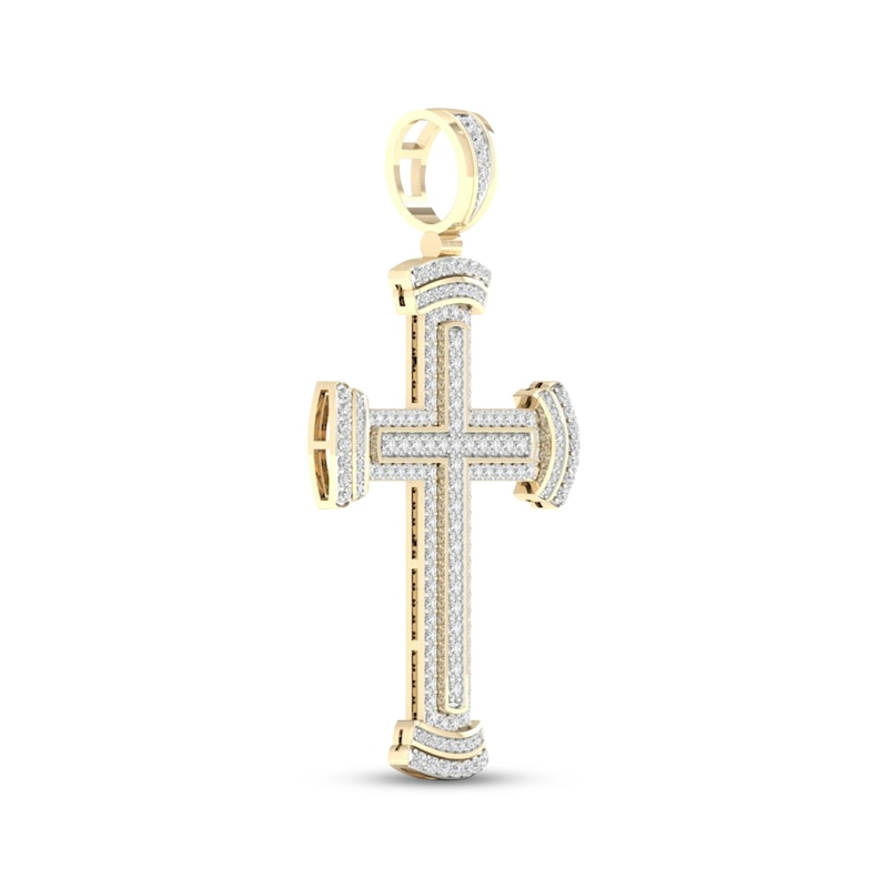 Main Image 2 of KAY Lab-Grown Diamonds Men's Cross Charm 2 ct tw 10K Yellow Gold