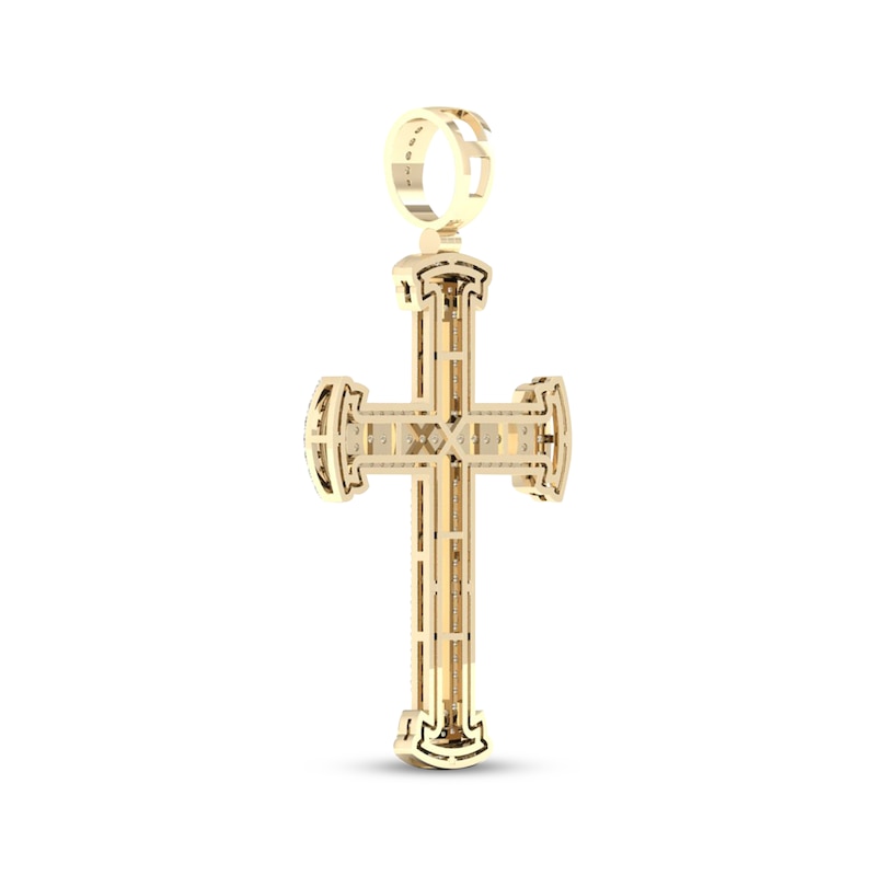 Main Image 4 of KAY Lab-Grown Diamonds Men's Cross Charm 2 ct tw 10K Yellow Gold
