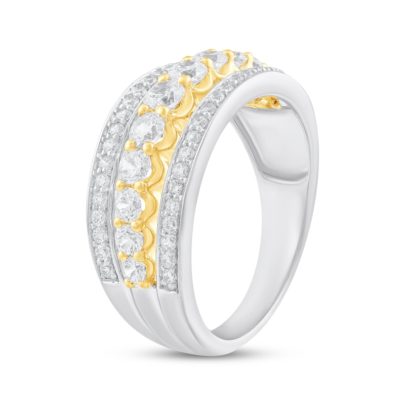 Main Image 2 of Adore Diamond Three-Row Anniversary Ring 7/8 ct tw 10K Two-Tone Gold