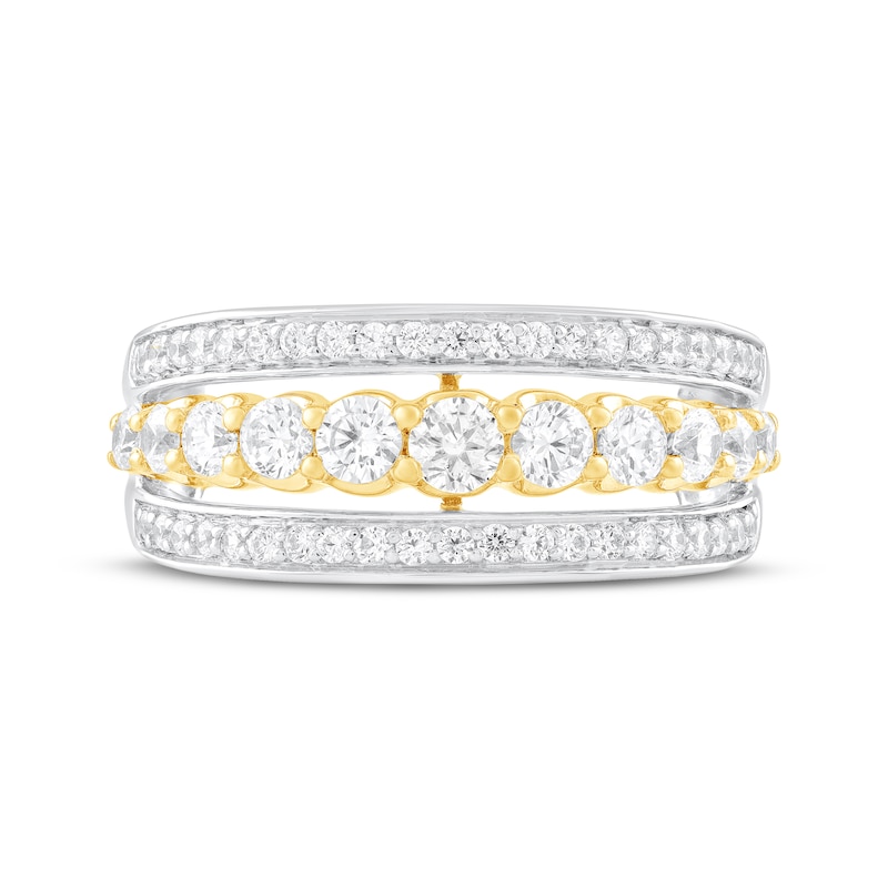 Main Image 3 of Adore Diamond Three-Row Anniversary Ring 7/8 ct tw 10K Two-Tone Gold