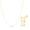 Thumbnail Image 1 of Chain Necklace, Stud Earrings & Hoop Earrings Gift Set 14K Yellow Gold