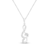 Thumbnail Image 1 of Diamond Treble Clef Necklace 1/6 ct tw Sterling Silver 18"