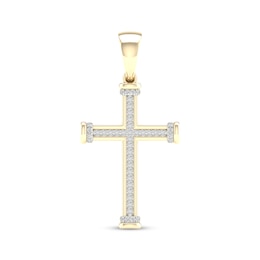 KAY Lab-Grown Diamonds Men's Cross Charm 1/3 ct tw 10K Yellow Gold
