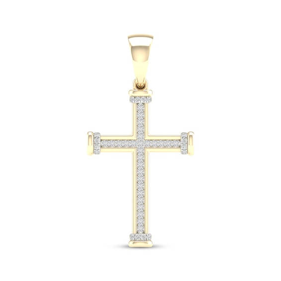 KAY Lab-Grown Diamonds Men's Cross Charm 1/3 ct tw 10K Yellow Gold