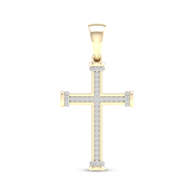 Main Image 1 of KAY Lab-Grown Diamonds Men's Cross Charm 1/3 ct tw 10K Yellow Gold
