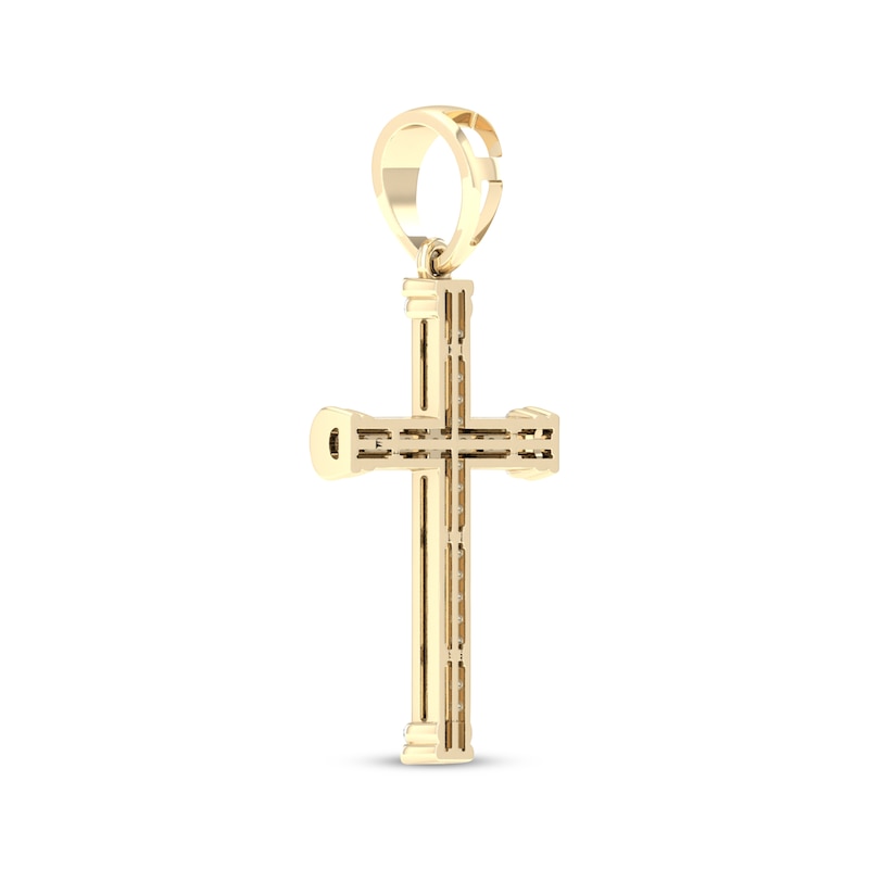 Main Image 4 of KAY Lab-Grown Diamonds Men's Cross Charm 1/3 ct tw 10K Yellow Gold