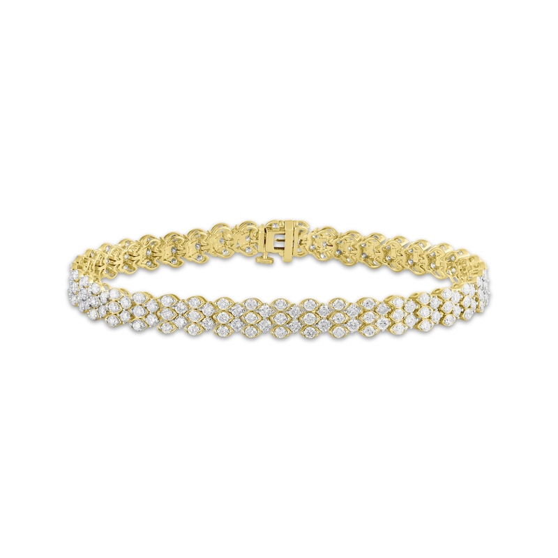 Main Image 1 of Diamond Multi-Row Bracelet 6 ct tw 10K Yellow Gold