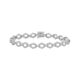 Diamond Link Bracelet 2 ct tw 10K White Gold 7.25"