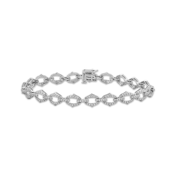Diamond Link Bracelet 2 ct tw 10K White Gold 7.25"
