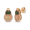 Thumbnail Image 1 of Le Vian Opal & Chrome Diopside Earrings 1/4 ct tw Diamonds 14K Strawberry Gold