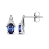 Thumbnail Image 3 of Oval-Cut Blue Lab-Created Sapphire & White Lab-Created Sapphire Drop Earrings Sterling Silver