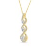 Thumbnail Image 2 of Memories Moments Magic Lab-Grown Diamond Three-Stone Twist Necklace 1 ct tw 10K Yellow Gold 18"