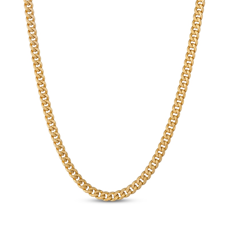 Main Image 1 of 5.25mm Miami Cuban Curb Chain Necklace Hollow 10K Yellow Gold 22"